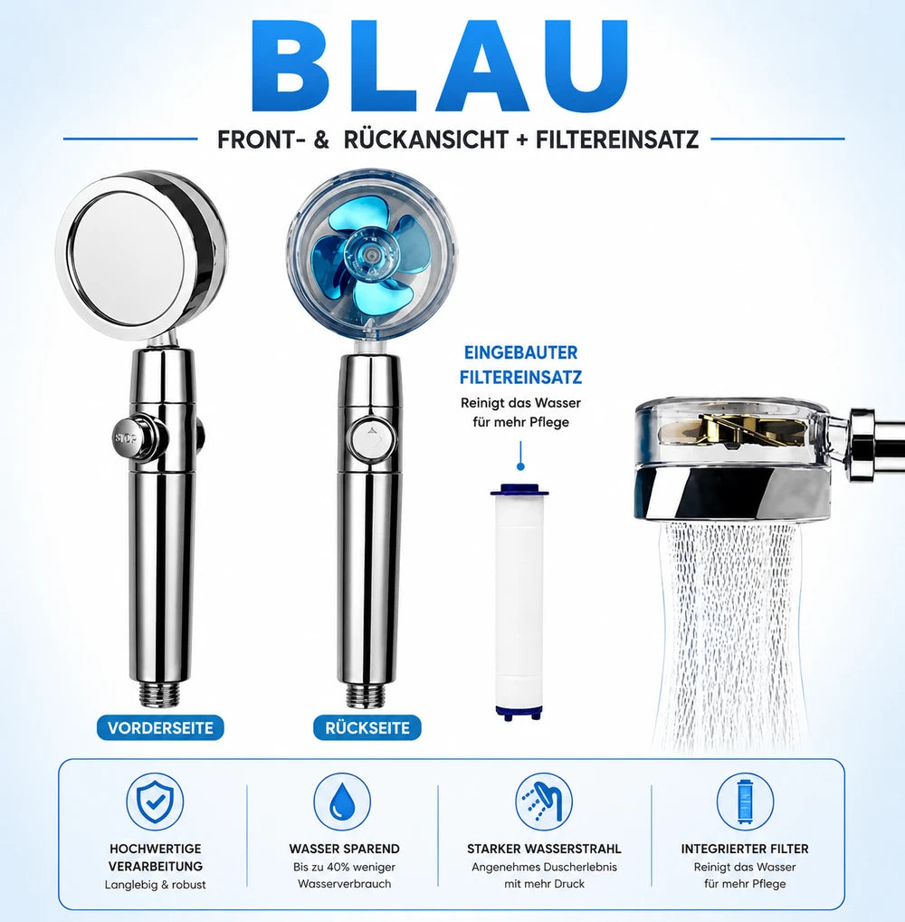 HydroSpin™ - Der innovative Turbo Duschkopf für mehr Druck und weniger Verbrauch
