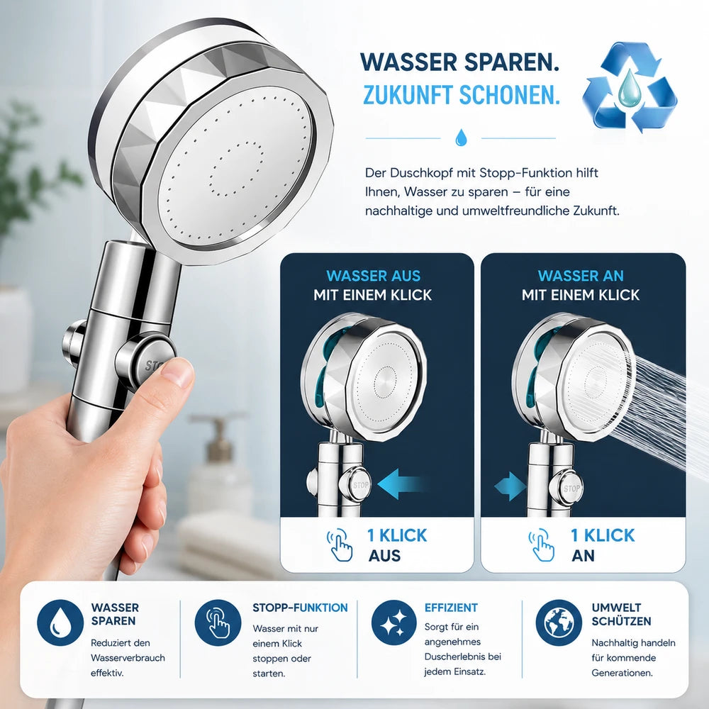 HydroSpin™ - Der innovative Turbo Duschkopf für mehr Druck und weniger Verbrauch