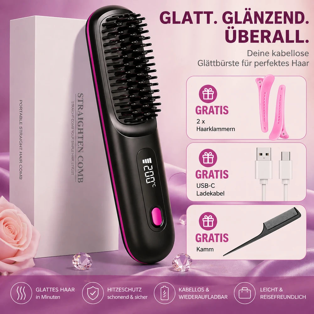 LuxeBrush - Deine Premium Glättbürste für perfekten Look unterwegs