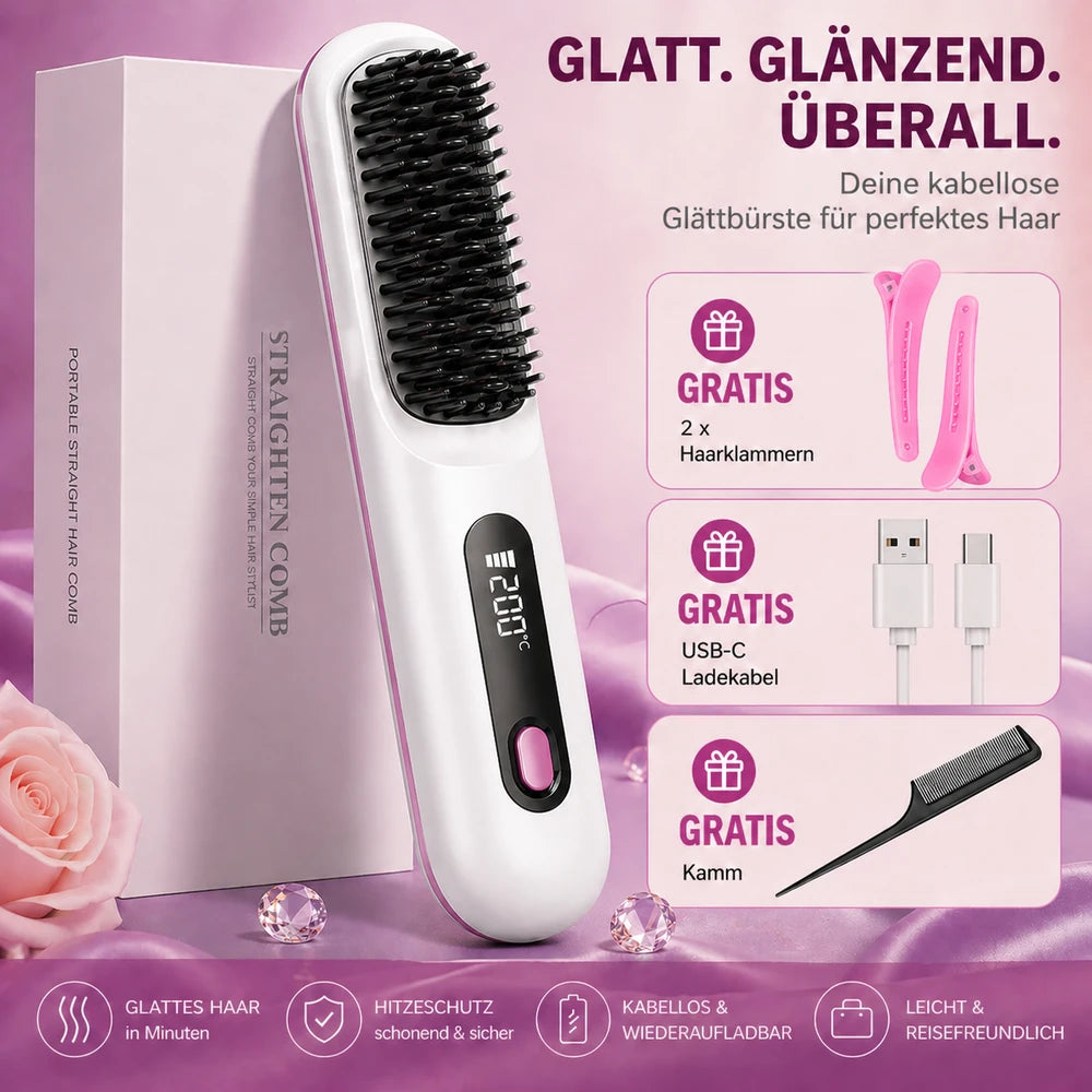 LuxeBrush - Deine Premium Glättbürste für perfekten Look unterwegs